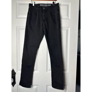 Vintage Genes Black Slim Fit Jeans Mens 30x32 Black Stretch Denim Pants